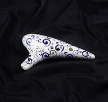 Load image into Gallery viewer, 12 Hole Blue and White Porcelain Soprano Ocarina in C Major
