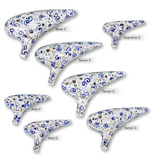 Load image into Gallery viewer, 12 Hole Blue and White Porcelain Ocarina Set For Professional Musicians
