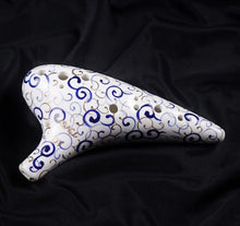 Load image into Gallery viewer, 12 Hole Blue and White Porcelain Tenor Ocarina in C Major 