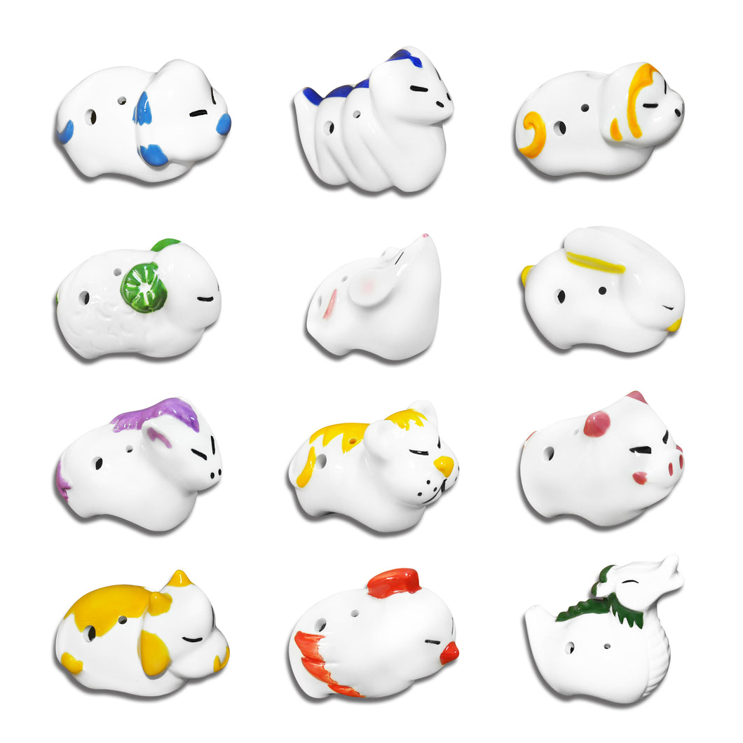 Chinese Zodiac Animal Ocarina Set