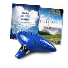 Load image into Gallery viewer, 12 Hole Tenor Ocarina with Zelda Songbook and  Final Fantasy Songbook